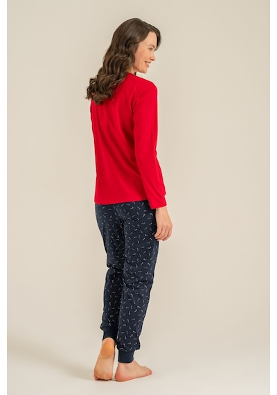 Rolypoly Ho Ho Ho Deer Anne Kız Kırmızı Uzun Kol Pijama Takım Rp3934-a-v1 Rp3934-a-v1