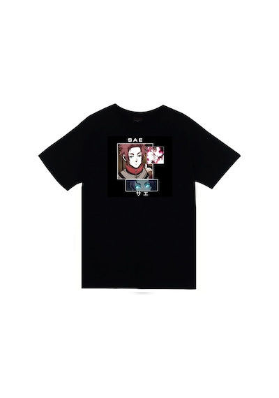 Stoned&Fame Blue Lock, Itoshi Sae Anime Baskılı Unisex %100 Pamuk Siyah T-shirt SIYAH