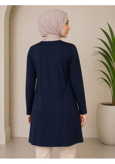 Mutlu City Orta Taş Ve Üzeri Anne Penye Tunik 30644 Lacivert