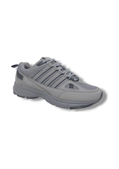 Zerhan Lutton 215 Unisex Gri Bağcıklı File Yürüyüş Koşu Büyük Numara Spor Ayakkabı 45 46 47 48 Gri
