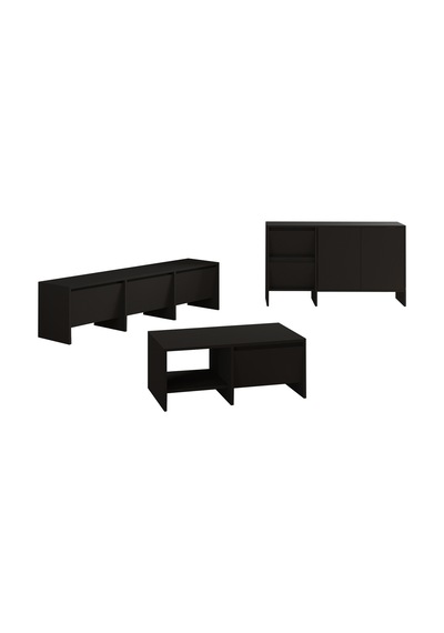 Laris Üçlü Set Tv Sehpası, Konsol Ve Orta Sehpa İle Modern Yaşam Alanları İçin Takım Siyah Laris Üçlü Set Tv Sehpası, Konsol Ve Orta Sehpa İle Modern Yaşam Alanları İçin Takım Siyah