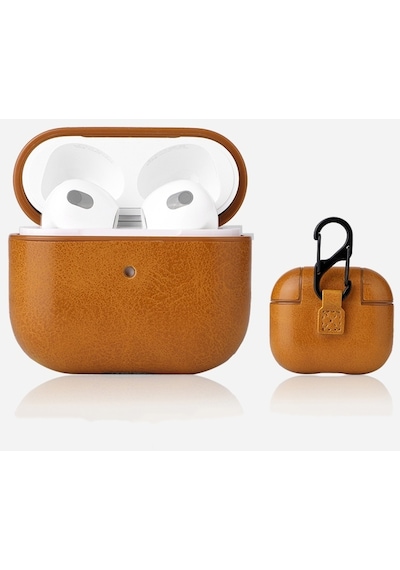 Apple Uyumlu AirPods Pro 2 Kılıf Suni Deri Kancalı Silikon Sf9