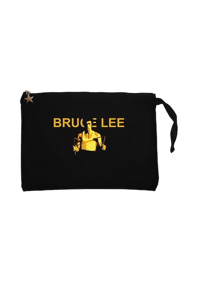 Bruce Lee Nunchaku Siyah Clutch Astarlı Cüzdan / El Çantası Siyah