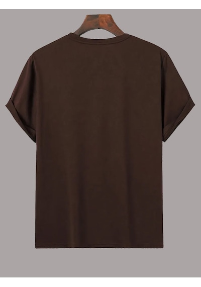 Nyc Baskılı Unisex Oversize Tshirt Kahverengi