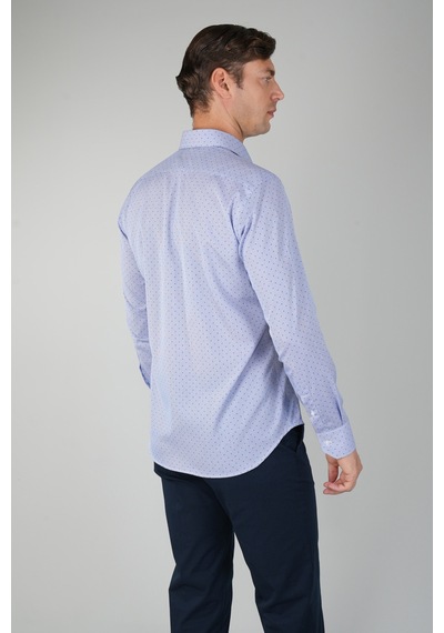Bisse Uzun Kollu Klasik Mavi Regular Fit Erkek Gömkek Gmkls252014 36 K.mavi