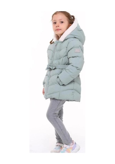Benitto Kız Çocuk Beli Kemerli İçi Peluş Detaylı Mont-14761 Mint