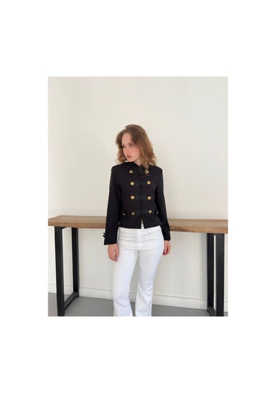 Verymoda Çin Düğmeli Ceket F2105 Siyah