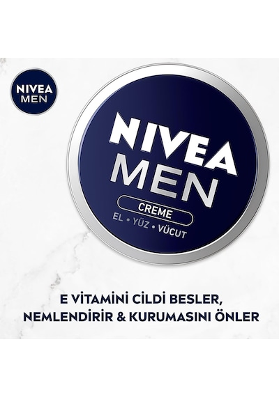 Nıvea Men Erkek Bakım Kremi 75 Ml, El, Yüz Ve Vücut Nemlendirici Krem, Hızlı Emilir, Yapışkan His Bırakmaz, E V
