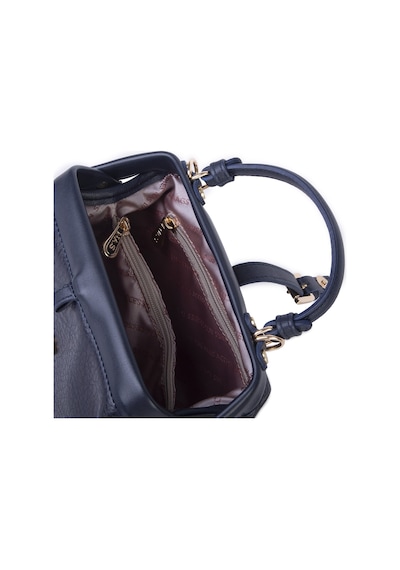 Nas Bag Hakiki Deri Görünümlü Vintage Doktor Çantası Küçük Boy El Ve Omuz Çantası Lacivert Victoria Laci
