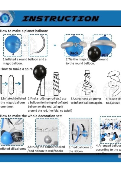 Uzay Astronot Temalı Mini Balon Zincir Seti