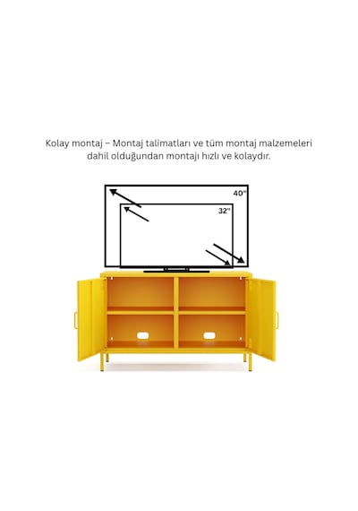 Pera Tv Ünitesi, Tv Dolabı,2 Kapaklı Dolap 100,50 X 40 X 64,50 Cm - 9 Renk Seçeneği Bulunmaktadır Sarı Pera Tv Ünitesi, Tv Dolabı,2 Kapaklı Dolap 100,50 X 40 X 64,50 Cm - 9 Renk Seçeneği Bulunmaktadır Sarı