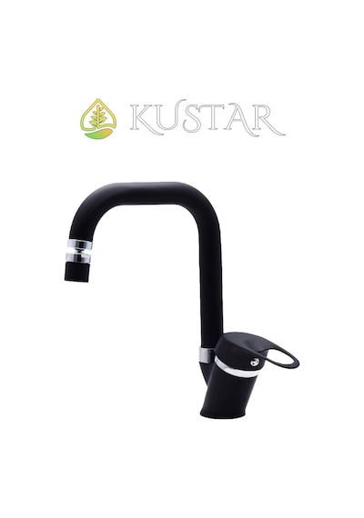 Kustar Lexus Siyah Mix Kuğu Aç Kapa Oynar Başlık 360 Ayarlanabilir Banyo Lavabo Bataryası