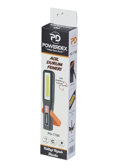 POWERGOLD Mıknatıs Özellikli Acil Durum Feneri PD-7788 Siyah