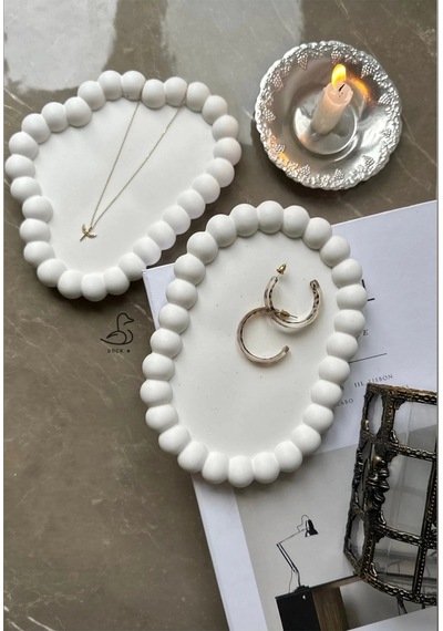 Bubble Oval Tabak Ve Bulut Dekoratif Tabak 4 Lü