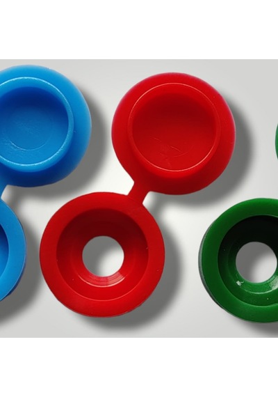 100 Adet Menteşeli Kırmızı Plastik Vida Kapağı, Vida Gizleme Kapa