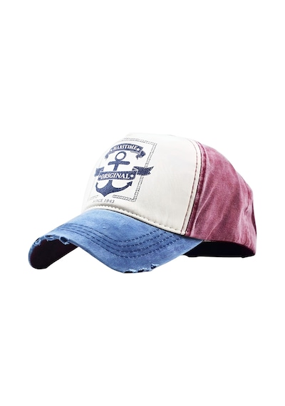 Tezzgelsin Unisex Pamuklu Maritime Orginal Eskitme Kep Şapka Lacivert Kırmızı
