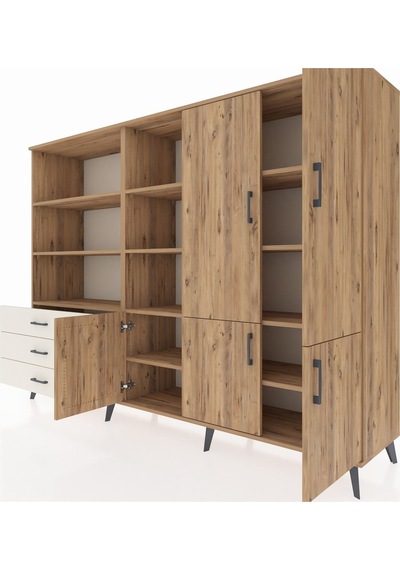 Hyperion Dolap 11 Raflı 3 Çekmeceli 5 Kapaklı 220x44x163 Çam-çam/ Çam-çam/aytaşı Hyperion Dolap 11 Raflı 3 Çekmeceli 5 Kapaklı 220x44x163 Çam-çam/ Çam-çam/aytaşı