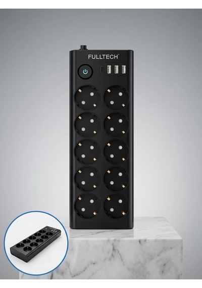 10'lu Çoklu Priz Usb Ve Type-c Şarj Girişli Akım Korumalı Grup Priz Standart