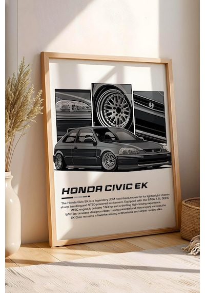 Civic Ek Çerçeveli Tablo - Honda Car Poster