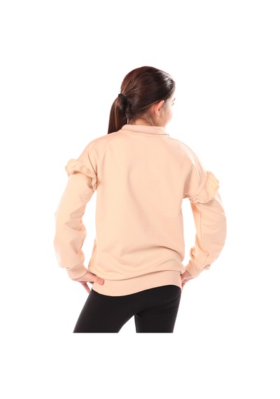 Toontoy Kız Çocuk Nakışlı Sweatshirt Bej