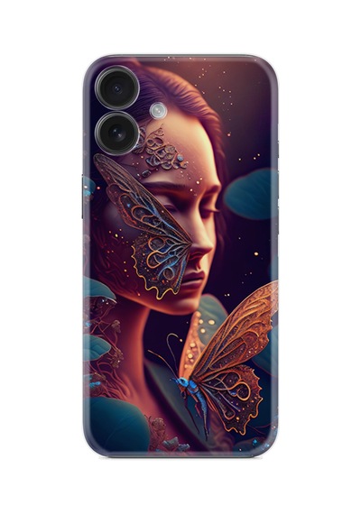 Apple iPhone Uyumlu Apple iPhone Uyumlu 16 Kılıf Boutique Baskılı Resimli Kelebek Kadın Pcode -075