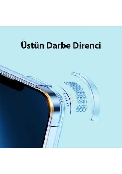 More TR Baseus Crystal Apple Uyumlu iPhone 14 Plus 6.7 Magsafe Silikon Kılıf + Tempered Ekran Koruyucu Set