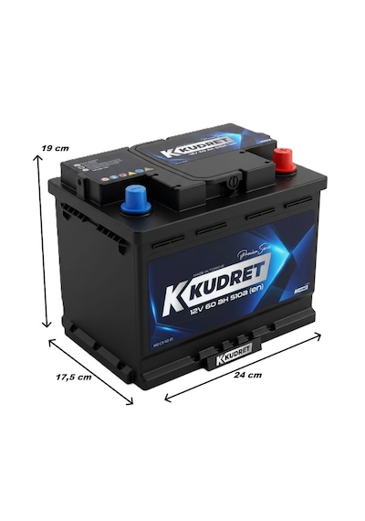 Kudret 12 V 60 Ah 510 A En Akü Yiğit Akü Üretimi