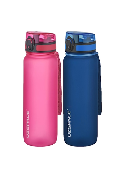Uzspace 2'li Tritan Matara Seti 800 Ml 14 Farklı Renk Seçeneği Fiftyfifty-3053seta Pembe-Lacivert