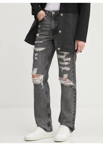 Karl Lagerfeld Jeans Antrasit Kadın %100 Organik Pamuk Denim Pantolon A1w10032