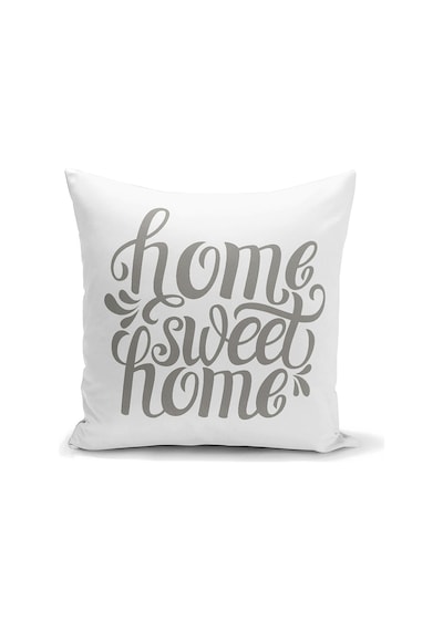 Gri Home Sweet Home Modern Baskılı Yastık Kırlent Kılıfı