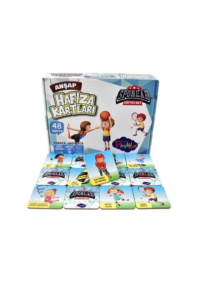 Mey İthalat Eğitici Ahşap Hafıza Kartları Sporlar