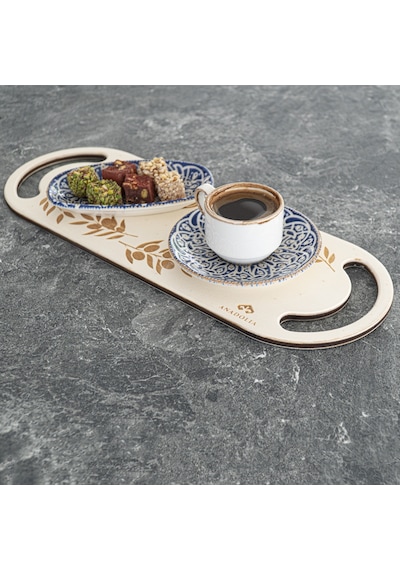 Zeytin Dalı Oval Aperatif Sunum Tepsisi
