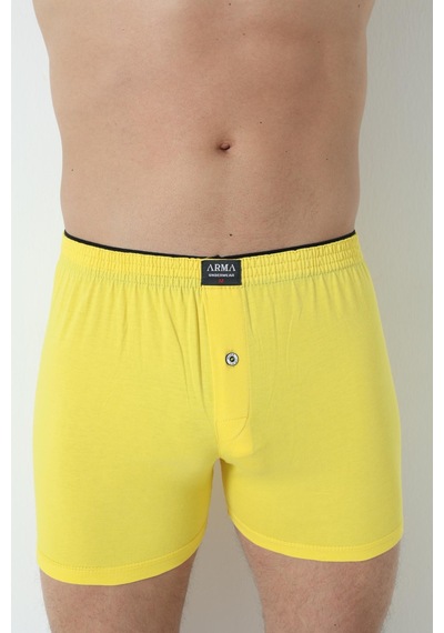 Arma Yıldız 6'lı Paket Sarı Erkek Penye Havlu Bel Boxer %100 Pamuk-sarı