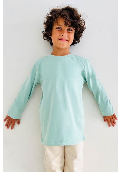 Breeze Erkek Çocuk Uzun Kollu Tişört Basic 5-14 Yaş, Mint Yeşili Mint Yeşili