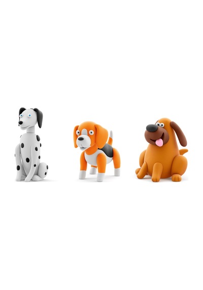 Hey Clay Yaratıcı Kil Seti - Labrador Nom Nom, Dalmatian Turbo, Beagle Walkie