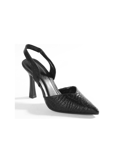 Paris Shoes Paris Siyah Metalik Sade Ve Göz Alıcı Tasarımlı Topuklu Ayakkabı Z102-siyah Siyah