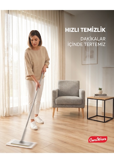 Home Care Pratica Click Mop Set El Değmeden Bez Tak Çıkar Kullan At ve Tüm Bezlerle Uyumlu
