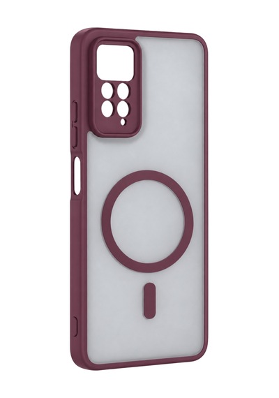 Xiaomi Redmi Note 11 Pro Loji Magsafe Kapak - Bordo Çok Renkli