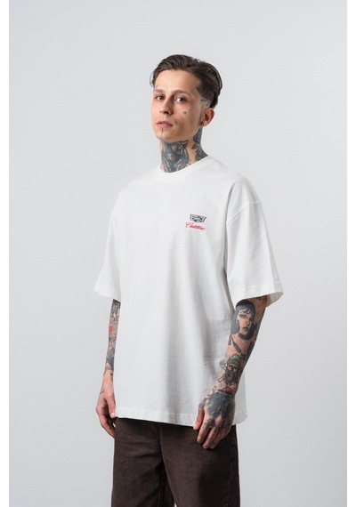 Respire Erkek Cadillac Baskılı Oversize T-shirt Ekru