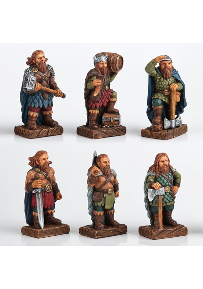 Wıse 6 Lı Viking Savaşçıları Dekoratif Obje Seti Poliresin Koleksiyon Figürleri .