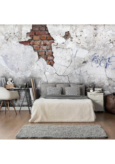 Çatlak Duvar Desenli Duvar Kağıdı 3D Boyutlu (397462439)