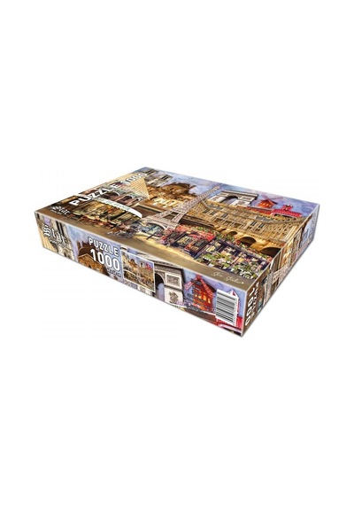 Star Puzzle 1000 Parçalık Fransa Kolajı ve Eyfel Kulesi Puzzle