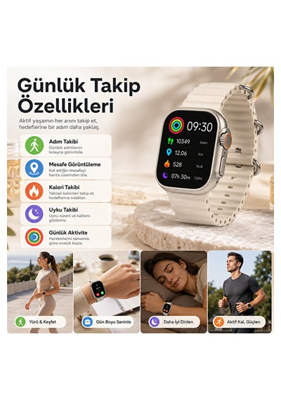 Hiltech T20 Ultra 2 49 MM 4 Kordonlu Akıllı Saat (İthalatçı Garantili)