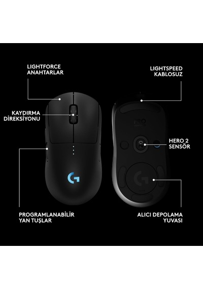 Pro 2 Lıghtspeed Kablosuz Oyun Mouse'u, Hero 2 32k Dpı Sensör, 500+ Ips, Usb-c Şarj, 4 Özelleştirilebilir Tuş, Sağ Ve Sol Elle Kullanıma Uygun, Pc/mac İçin, Siyah Pro 2 Lıghtspeed Kablosuz Oyun Mouse'u, Hero 2 32k Dpı Sensör, 500+ Ips, Usb-c Şarj, 4 Özelleştirilebilir Tuş, Sağ Ve Sol Elle Kullanıma Uygun, Pc/mac İçin, Siyah