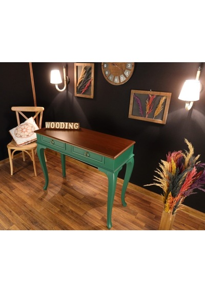 Wooding 120 Cm Çekmeceli Masif Yeşil Ceviz Dresuar (548589918) Yeşil