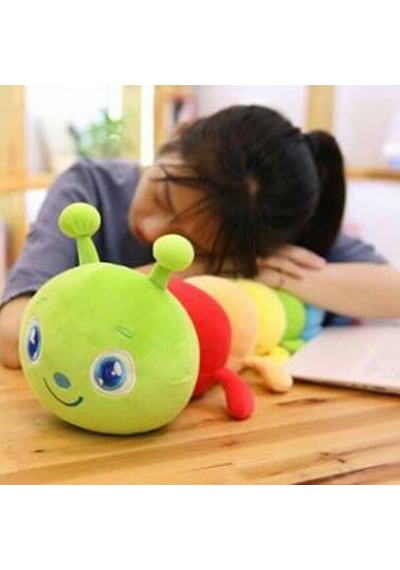 Peluş Tırtıl Yastık Oyuncak Renkli Büyük Boy 90 CM
