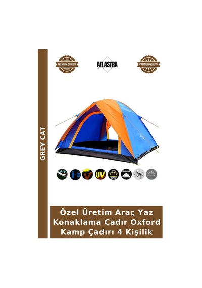 Özel Üretim Araç Yaz Konaklama Çadır Oxford Kamp Çadırı 4 Kişilik Çok Renkli