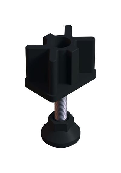 Cateksss 40x60 Mm Plastik Rotil Ayak - Profil Ayağı Tezgah Ayarlı Ayak Siyah - 44 Lü Paket