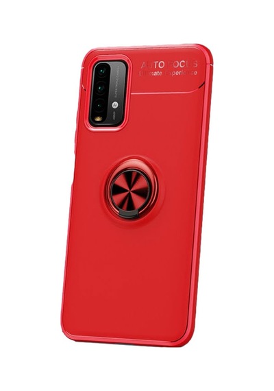 Xiaomi Redmi Note 9 4G Kılıf Yüzüklü Tam Korumalı Silikon Kapak