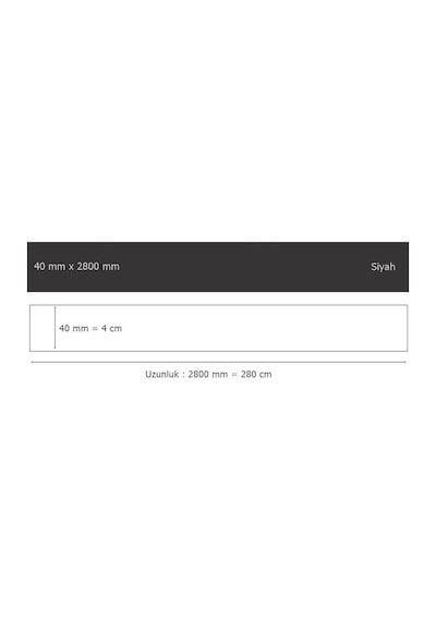 Eym Sibu Aynalı Pleksi Şerit Mobilya Süsü 40 MM x 2800 MM